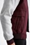 Oversize Fit Shirt Collar Stamp Bomber Coat - 6