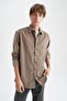 Regular Fit Long Sleeve Velvet Shirt X9838az22wn - 7