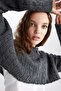 Oversize Fit Crew Neck Crop Knitted Knitwear Sweater - 3
