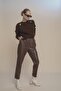 High Waist Faux Leather Trousers with Jogger Pockets - 2