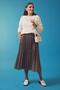 Traditional A-Line Patterned Crepe Maxi Pleated Chiffon Skirt