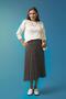 Traditional A-Line Patterned Crepe Maxi Pleated Chiffon Skirt - 2