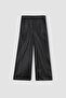 Girl's Christmas Themed Wide Leg Faux Leather Trousers - 7