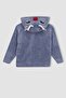 Girl's Hooded Plush Cardigan with Soft Fuzzy Inside - 8