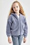 Girl's Hooded Plush Cardigan with Soft Fuzzy Inside - 4