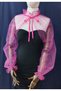 Amy Evening Dress Tulle Shawl Neck Collar Fuchsia