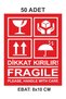 50 Pieces of Attention Breakable Label Fragile Breakage Label for Shipping 8x10 cm - 2