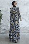 Bianka Embroidery Floral Chiffon Dress - Black