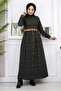 Button Detailed Dress Khaki 19166 - 4
