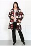 Women's Burgundy Fleece Large Size Cardigan