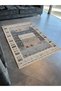 Blue Beige Themed Mixed Shape Patterned Motif Modern Decorative Carpet 2017 - 3