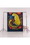 Navy Blue Themed Surrealist Leopard and Flower Patterned Creative Modern Decorative Carpet 2010 - 5