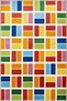 Multicolor Discrete Geometric Square Shape Patterned Creative Modern Decorative Carpet 2013