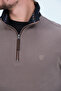 Zippered Regular Fit Suede Detailed Long Sleeve Men's Thessaloniki Sweatshirt - 4