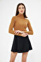 Women's Brown Green Long Sleeve Turtleneck Knitwear Sweater - 4