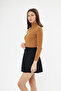 Women's Brown Green Long Sleeve Turtleneck Knitwear Sweater - 2