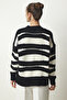 Women's Black Patterned Buttoned Knitwear Cardigan YU00007 - 6