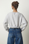 Women's Gray Printed Raised Crop Knitted Sweatshirt HF00443 - 5