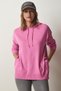 Women's Pink Hooded Pocket Knit Sweatshirt YU00003 - 2