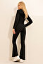 Women's Black Flared Trousers ALC-X11122 - 5