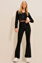 Women's Black Flared Trousers ALC-X11122 - 2