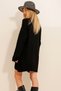Women's Black Crew Neck Thessaloniki Knitted Knitwear Dress ALC-X11102 - 6