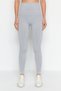 Gray Seamless/Seamless Full Length Knitted Sports Leggings TWOSS21TY0024 - 6