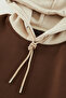 Kahverengi Oversize/Geniş Kesim Kapüşonlu Baskılı İçi Polar/Sıcak Tutan Sweatshirt TMNAW23SW00023 - 5