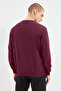 Burgundy Regular/Normal Cut Fleece/Warm Sweatshirt Tmnaw21Sw1208 - 6
