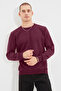 Burgundy Regular/Normal Cut Fleece/Warm Sweatshirt Tmnaw21Sw1208 - 3