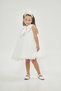 FLUFFY TOWEL GIRL'S DRESS WITH BOW COLLAR