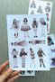 4 Sheets Girl Sticker Watercolor Flower Colorful Sticker - 7