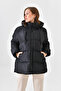 Women's Black Hooded Puffer Coat