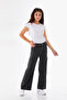 Loose Cut Girl's Jeans with Cargo Pockets - 5