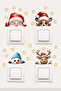 Socket - New Year's set of 4 Santa Claus Snowman Deer Merry New Year Decorative Sticker