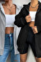 2-Piece Black and Gray Zippered Seasonal Cardigan - 2
