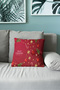 New Year Patterned Throw Pillow, New Year Themed Red Throw Pillow, Menesahome New Year Throw Pillow MerryChristmas - 3