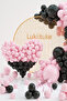 60's Pink Black Metallic Balloon Chain Sticker Balloon Set Black Pink Birthday Decoration Monster Hight - 4