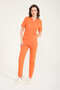 Lycra Scrubs Orange Envelope Collar Doctor Nurse Uniform Unisex