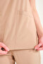 Lycra Scrubs Beige Envelope Collar Doctor Nurse Jersey Single Top - 6