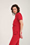 Lycra Scrubs Red Envelope Collar Doctor Nurse Jersey Single Top - 4