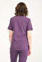 Lycra Scrubs Plum Envelope Collar Doctor Nurse Jersey Single Top - 6