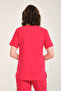 Lycra Scrubs Pomegranate Flower Envelope Collar Doctor Nurse Jersey Single Top - 4