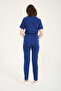 Unisex Lycra Scrubs - Cobalt Blue, Envelope Collar, Doctor Nurse Jersey Suit - 6
