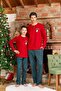 24423 Men's New Year Red Pajama Set with Print Detail - 2