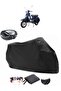 Vespa PX 200 Back Bag Compatible Black Motorcycle Tarpaulin Waterproof Durable Fabric