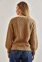 Women's Camel Hair Braided Buttoned Knitwear Sweater 20234244 - 4