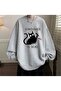 zolid wear Shrödinger Is Dead Printed Gray Unisex Oversize Crew Neck Sweatshirt