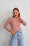 Women's Powder Lycra Stretchy Turtleneck Knitwear Sweater - 9