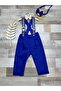Space concept blue boy trousers bow tie birthday suit with astronaut and UFO figures - 6